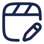 Clapperboard Edit SVG Icon